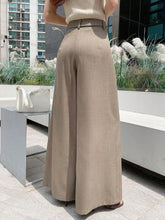 DAZY High Waist Plicated Detail Wide Leg Pants